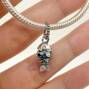 ✨✨Pandora Blue Scaled Fish Dangle Charm
